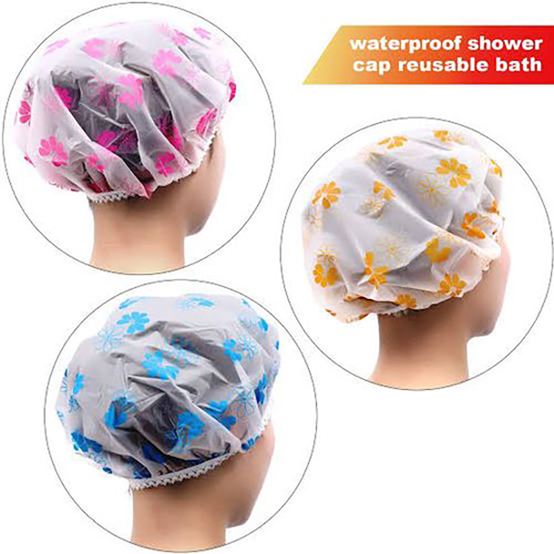 Picture of Waterproof Female Shower Cap/Women Shower Cap For Bath-1pcs By  Zikra Shop (Multicolor)
