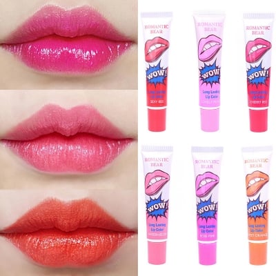 Picture of Romantic Bear Wow Lipstick  (All Color Set -6Pcs) (Charry Red, Sexy Red, Watermelon Red, Rose Pink,  Lovely Peach, Sweet Orange)