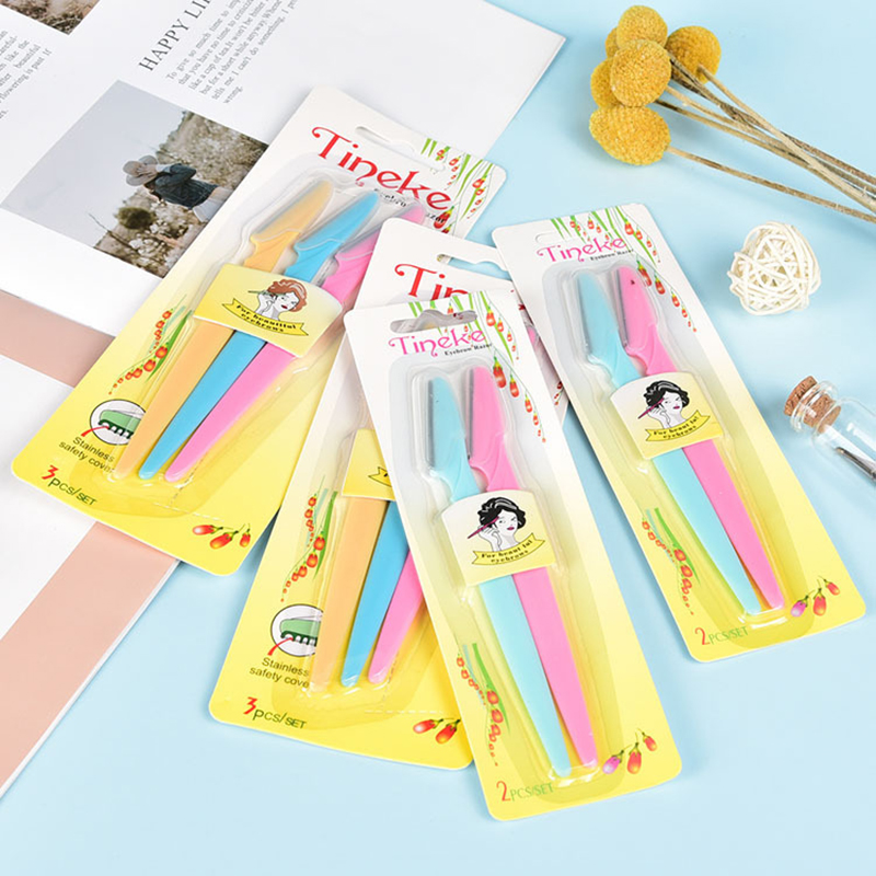 Picture of 3pcs Women Eyebrow Face Razor Trimmer Shaper Shaver Blade Hair Remover Tool Facial Hair Remover Beauty Dropship (Multicolor,Face)