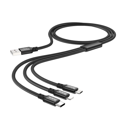 Picture of 3 in 1 USB Cable Mobile Phone charging cable (Black)