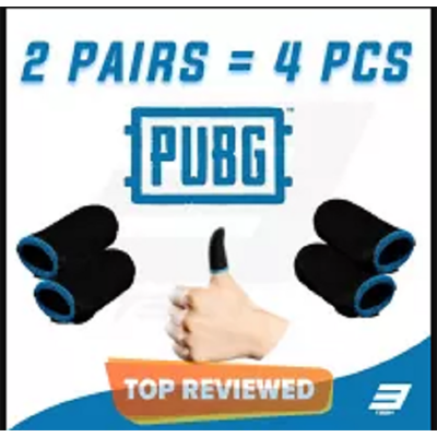 Picture of 2 Pair 4 Pcs Pubg Finger Sleeves Pubg Free Fire Thumb Gloves Accessories Controller For Pubg Mobile Trigger Triger i (Black)
