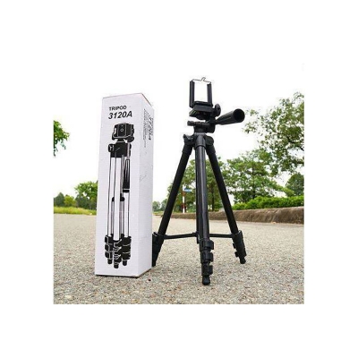 Picture of Tiktok Tripod 3120 Camera Stand with Phone Holder Clip --- Black (Black)