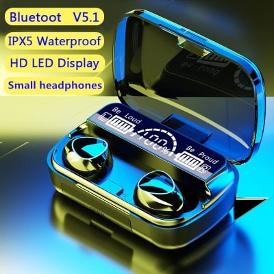 Picture of M10 TWS Wireless Earphone Touch Bluetooth Earplugs In The Ear Stereo Sport Headsets CVC8.0 Noise Reduction Headphones with Digital display black Good effect and easy to use (Black)