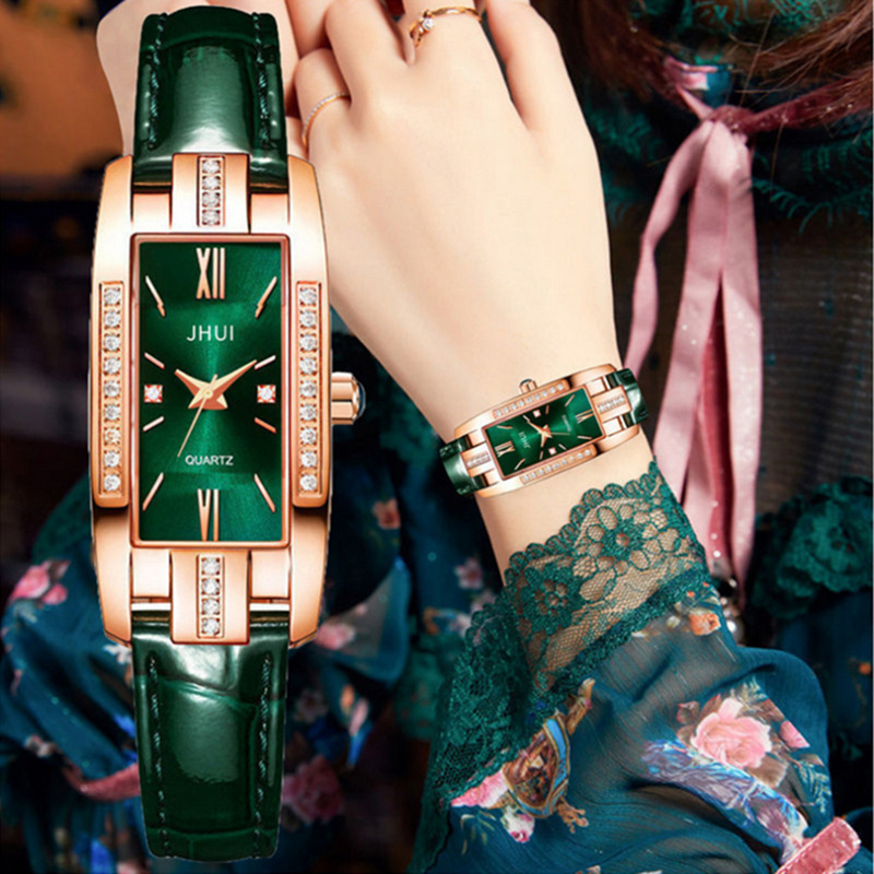 Picture of High Quality Square Green/Red Belt Watch For Women (Green)