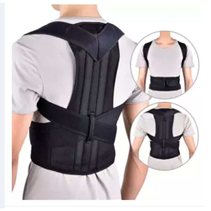 Picture of Adjustable Magnetic Orthopedic Posture Corrector for Men Women Corset Upper Lower Relief Back Brace Belt Lumbar Support (Black,L)