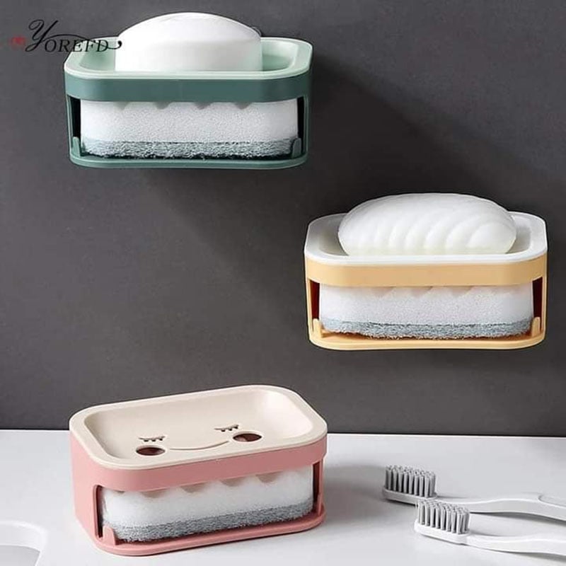 Picture of Bathroom Plastic Double Layers Draining Soap Case Holder  