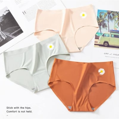 Picture of Imported Ice silk comfortable long time useable panty underwear for women - One Piece (Orange,Int:M)