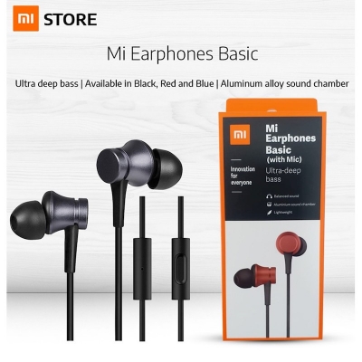 Picture of For MI Earphone Basic with Ultra deep bass and mic Earphone (Black)