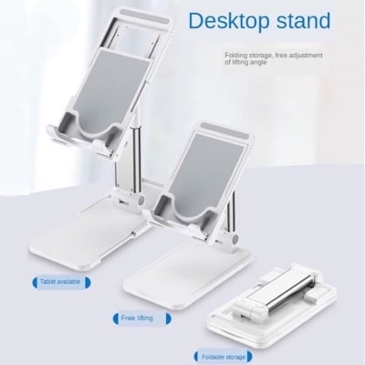 Picture of Folding Desktop Phone & Tab Stand-White (White)