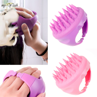 Picture of Silicone Head Body Scalp Massage Brush Comb Bath Shampoo Washing Brush Color Random By Zikra (Multicolor)
