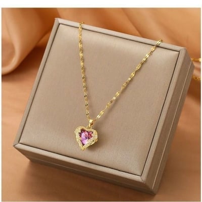 Picture of High Quality Love Neckless Clavicle Chain Design Neckless For Girl 100% Color Guarantee (Gold)