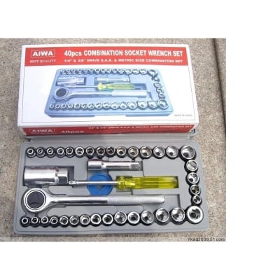 Picture of 40 in 1 Pcs Hardware Wrench Tool Kit & Screwdriver & Socket Set (Multicolor)
