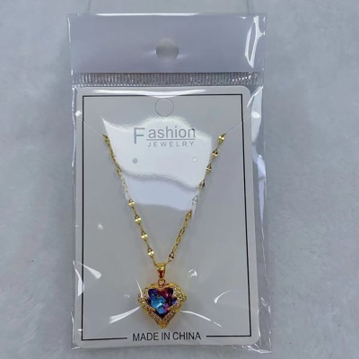 Picture of Ocean Heart Lucky Love Neckless for Stylish Girls or Women (Gold,Adjustable)