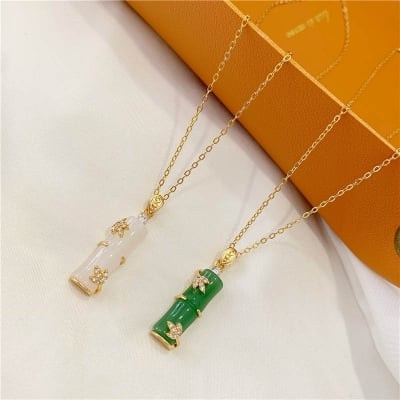 Picture of Bamboo_Style High Quality Neckless For Women (Green,Adjustable)