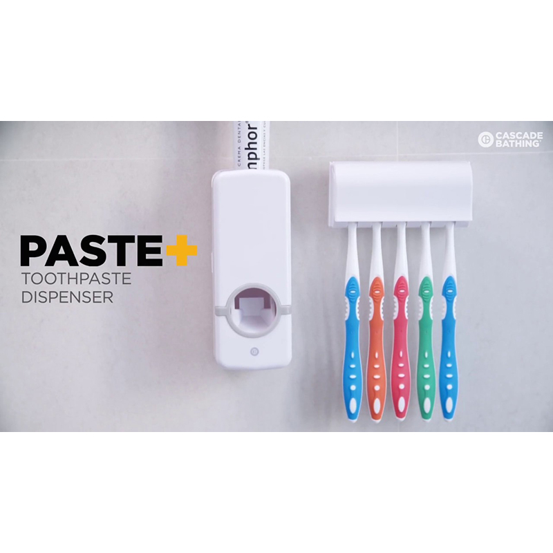 Picture of Automatic-Toothpaste-Dispenser& Brush-Holder-Set (White)
