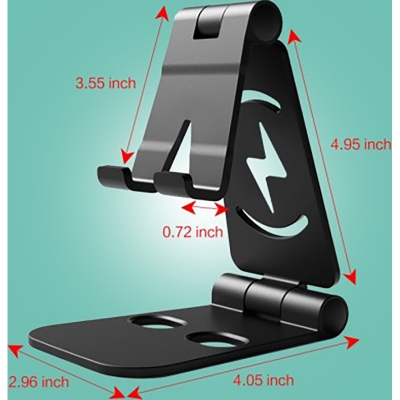 Picture of New Lazy Phone/Tablet Bracket Holders Non-Slip Stands Portable Folding Adjustable Rotatable Stand (Black) (Multicolor)