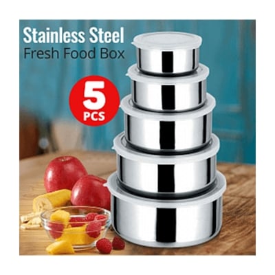 Picture of 5 Pcs Multifunctional Stainless Steel Protect Fresh Box (Silver)