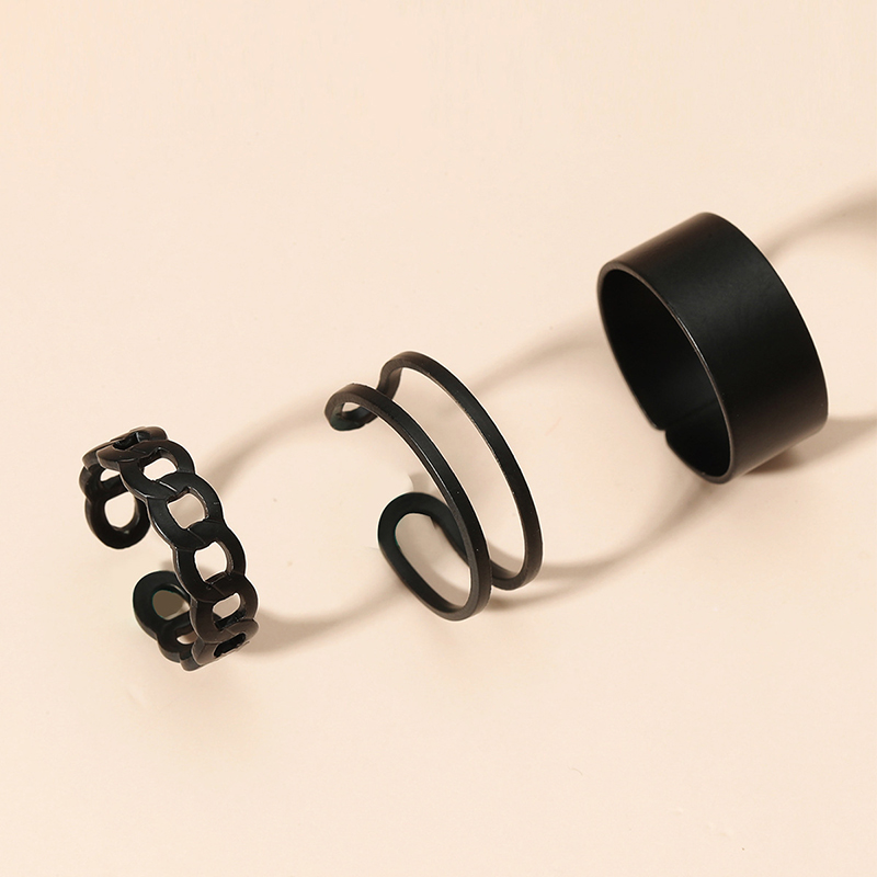 Picture of 3pcs Rings Set For Women Rings For Women Finger Ring For Women Girls Ladies Female Ornament Jewelry Jewellery ladies bag womens bag dress makeup watch couple rings ear rings Latest Collection Womens Fashion Jewellery Rings For Girls Womens Finger Ring (Black,Adjustable)