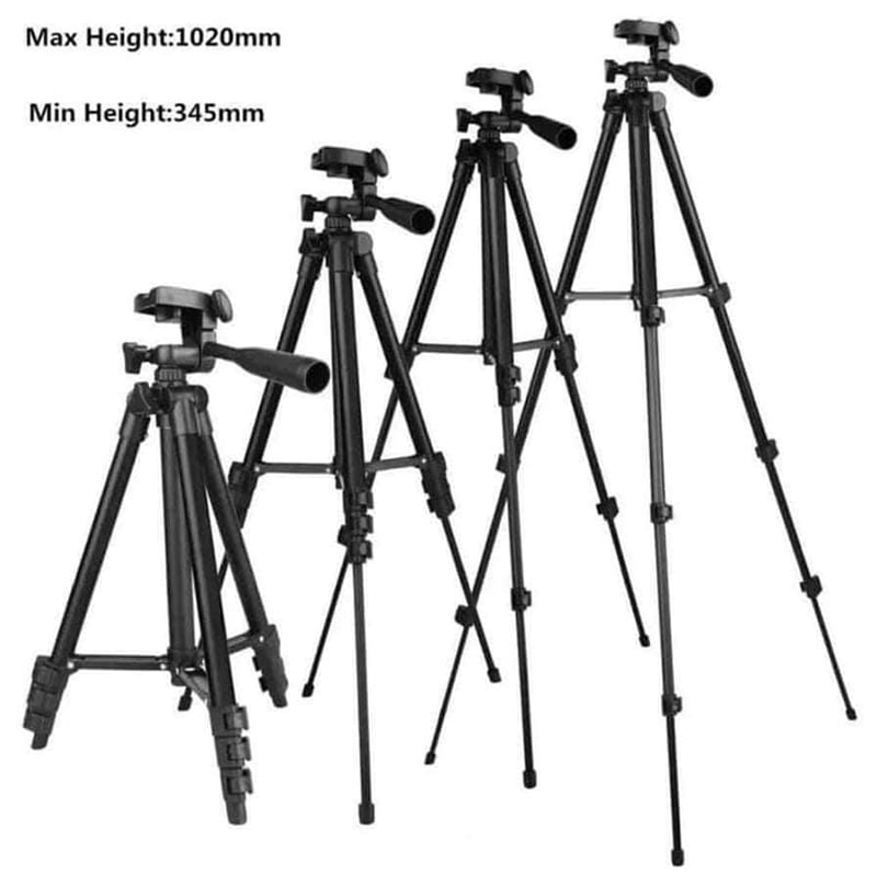 Picture of Tiktok Tripod 3120 Camera Stand with Phone Holder Clip --- Black (Black)