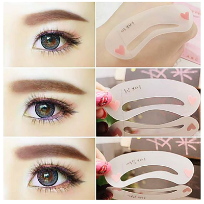 Picture of 15-Pcs/5-Set Grooming Shaping Assistant Template Eyebrow Drawing Card Brow Make Up Transparent (Multicolor,Eyes)