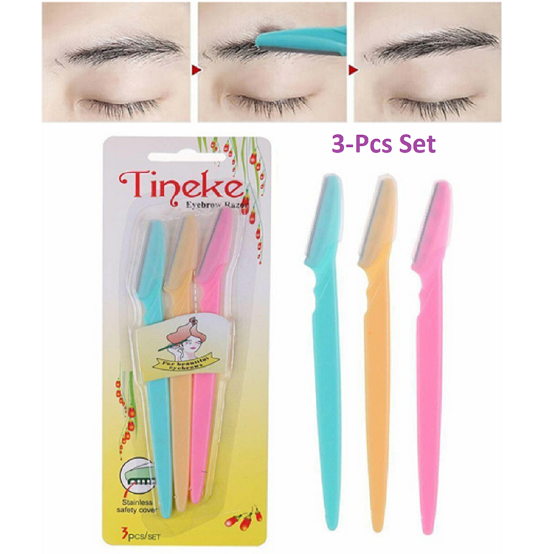 Picture of Eyebrow Face Razor 3 pcs Trimmer Shaper Shaver Blade Hair Remover Tool (Multicolor,Eyes)