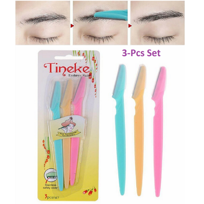 Picture of Eyebrow Face Razor 3 pcs Trimmer Shaper Shaver Blade Hair Remover Tool (Multicolor,Eyes)