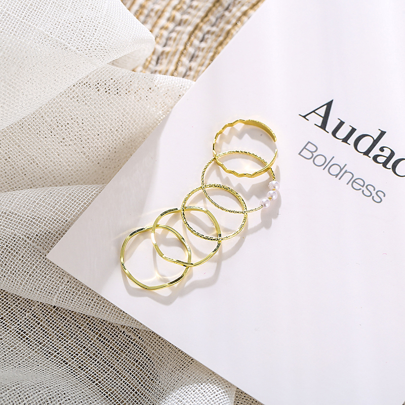 Picture of Finger Rings Set 5 PCS (Gold,Adjustable)