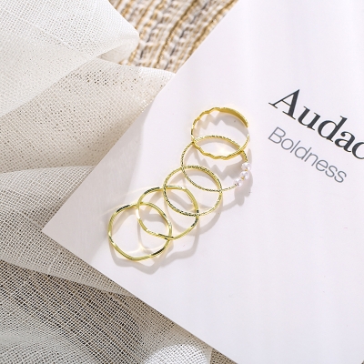 Picture of Finger Rings Set 5 PCS (Gold,Adjustable)
