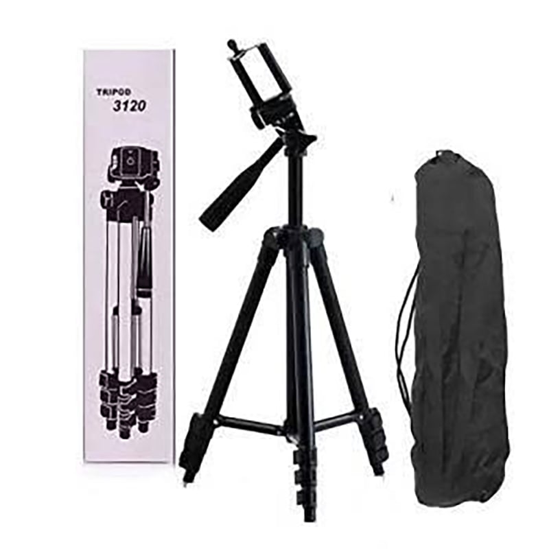 Picture of Tiktok Tripod 3120 Camera Stand with Phone Holder Clip --- Black (Black)