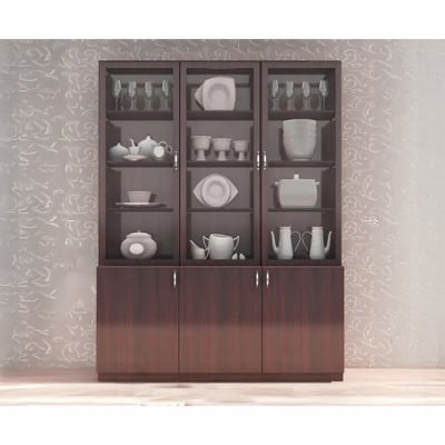 Picture of Furniture Express Newfangled - Showcase With Crockery Display Unit with 3 door Storage Cabinet by Best Quality Furniture - Furniture & Decor