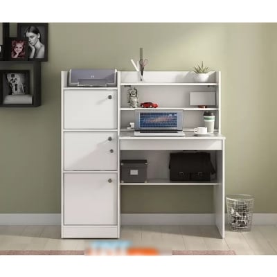 Picture of Furniture Express Modern Reading Table/Study Desk/Laptop Desk With Three Large Storage And Lock - Organize Your Workstation Effectively-h52 w42 d18 inch