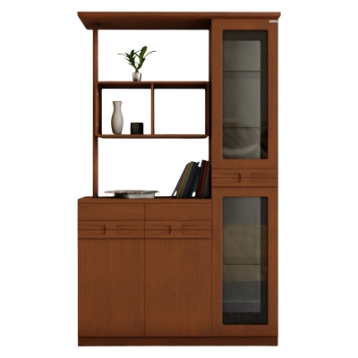 Picture of Furniture Express Modern Open Shelves Storage with Double Cabinet Drawers | Premium Design & Quality by Best Quality Furniture - Minimalistic Sophistication-h48 w24 d12 inch