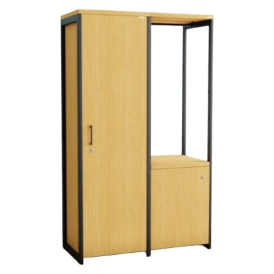 Picture of Furniture Express Newfangled - Single Door Wardrobe with Large Cabinet & Cloth Stand by Best Quality Furniture - Furniture & Decor - Modern and Trendy
