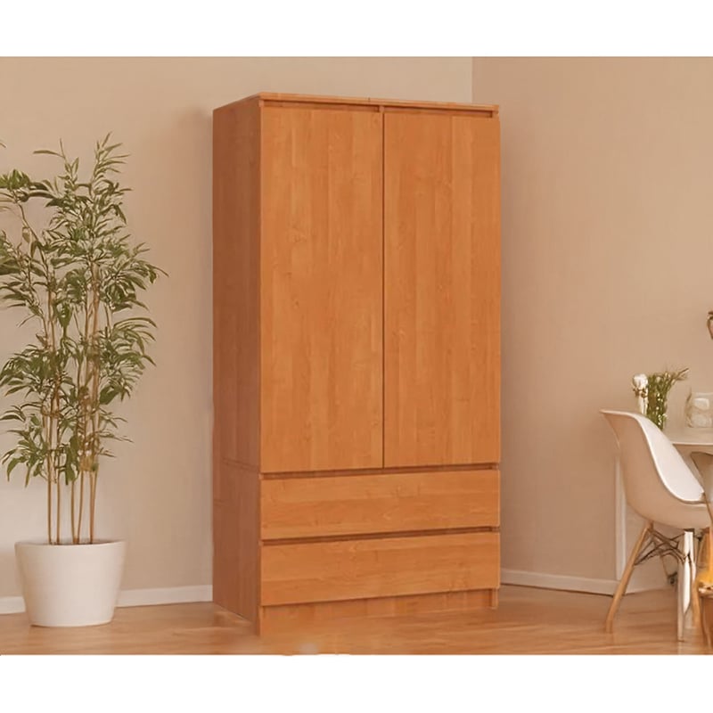 Picture of Furniture Express Premium Design 2 Door with 2 Large Drawer Almira/Wardrobe H70+ L30 + W14 by Best Quality Furniture - Minimalistic Sophistication
