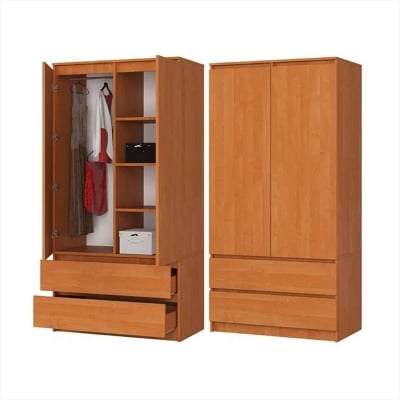 Picture of Furniture Express Premium Design 2 Door with 2 Large Drawer Almira/Wardrobe H70+ L30 + W14 by Best Quality Furniture - Minimalistic Sophistication