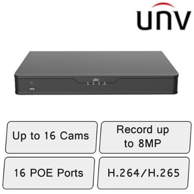 Picture of UNIVIEW 16CH 4K POE NVR NVR302-16SP16