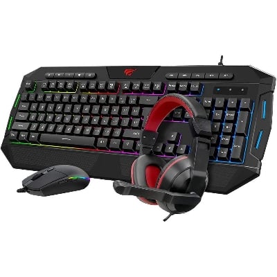 Picture of Havit Gaming KB501CM Wired Keyboard, Mouse, Headphone, Mousepad  Combo (4 in 1)