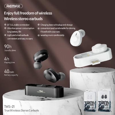 Picture of Remax True Wireless Stereo Bluetooth Earbuds TWS-21