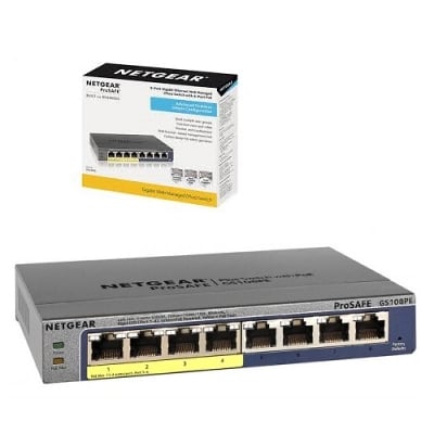 Picture of 8-Port ProSafe Gigabit Manage Plus Desktop Switch (4-Port PoE) (PoE Budget 45W)  GS108PE