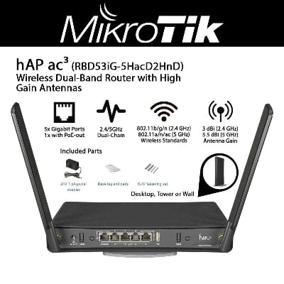 Picture of RouterBOARD RBD53iG-5HacD2HnD Dual-band 2.4 / 5GHz 802.11ac 1200Mbps