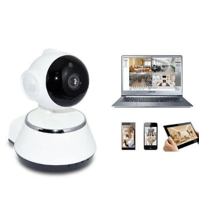 Picture of V380 IP Camera WiFI IP Camera 360 Degree IP Camera Mini CC Camera Wireless CCTV Camera IP Webcam robotic Ip Camera 2020 IP Camera Online CCTV Camera wifi wi-fi IP Camera security camera 360 Degree Camera IP Camera BD