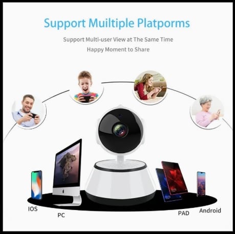 Picture of V380 IP Camera WiFI IP Camera 360 Degree IP Camera Mini CC Camera Wireless CCTV Camera IP Webcam robotic Ip Camera 2020 IP Camera Online CCTV Camera wifi wi-fi IP Camera security camera 360 Degree Camera IP Camera BD