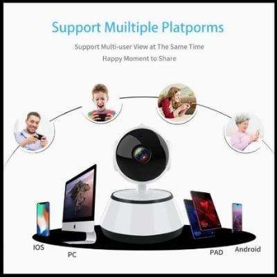 Picture of V380 IP Camera WiFI IP Camera 360 Degree IP Camera Mini CC Camera Wireless CCTV Camera IP Webcam robotic Ip Camera 2020 IP Camera Online CCTV Camera wifi wi-fi IP Camera security camera 360 Degree Camera IP Camera BD