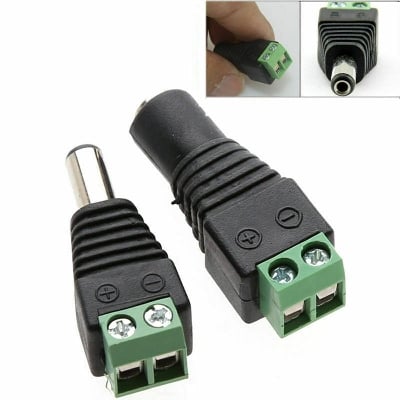 Picture of DC 12V Adapter Balun Connector Jack Power Plug Male And Female for LED Strip Light and CCTV Camera