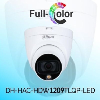 Picture of HAC-HDW-1209TLQP-LED ( NEW ) 2MP Full-color (DAY/NIGHT) HDCVI Dome Camera