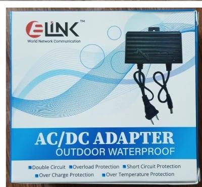 Picture of CCTV Camera Power Supply AC/ DC 12V 2A Double Circuit Adapter - Black