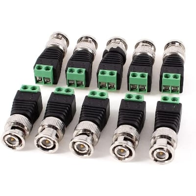 Picture of Video Balun 10pcs (Five Pair) 50 mtr Working Distance Connector for CCTV Camera CAT5 / Cat6 UTP 1MP / 2MP / 3MP /4 MP