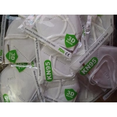 Picture of KN95 MASK 5 Layer 5 Pc/Poly Folding KN95 / KN-95 Protective Mask With Nose Clip(In/Out)- White.