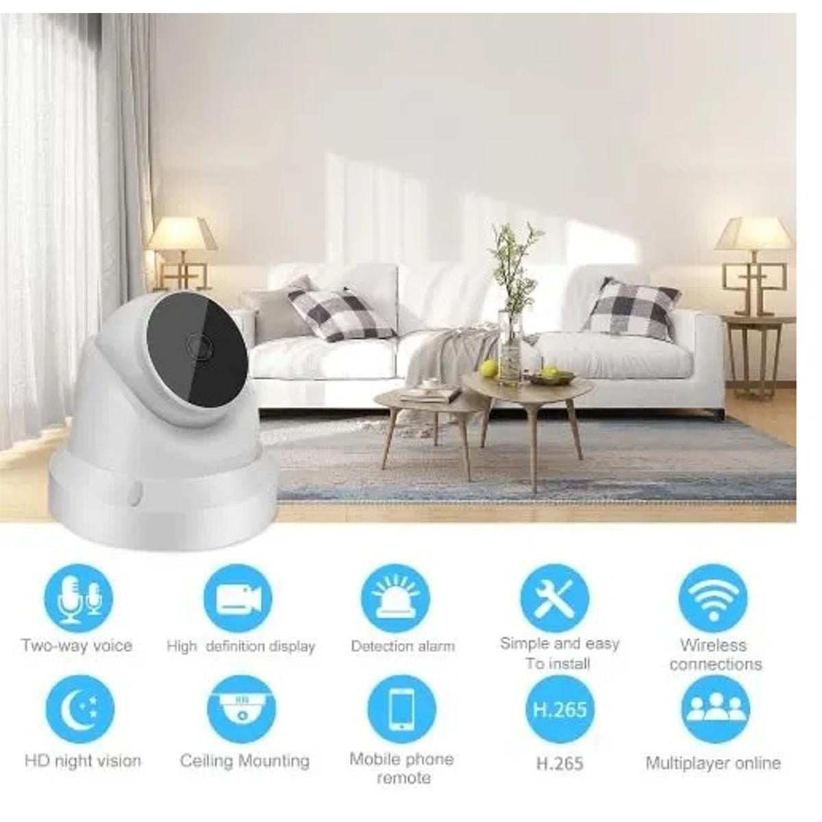 Picture of V380 Q1 3MP H.265 Indoor / Outdoor Dome Pan Tilt WIFI AI IP Camera 360° Night Vision APP Control Motion Detection Home Security Camera Baby Monitor