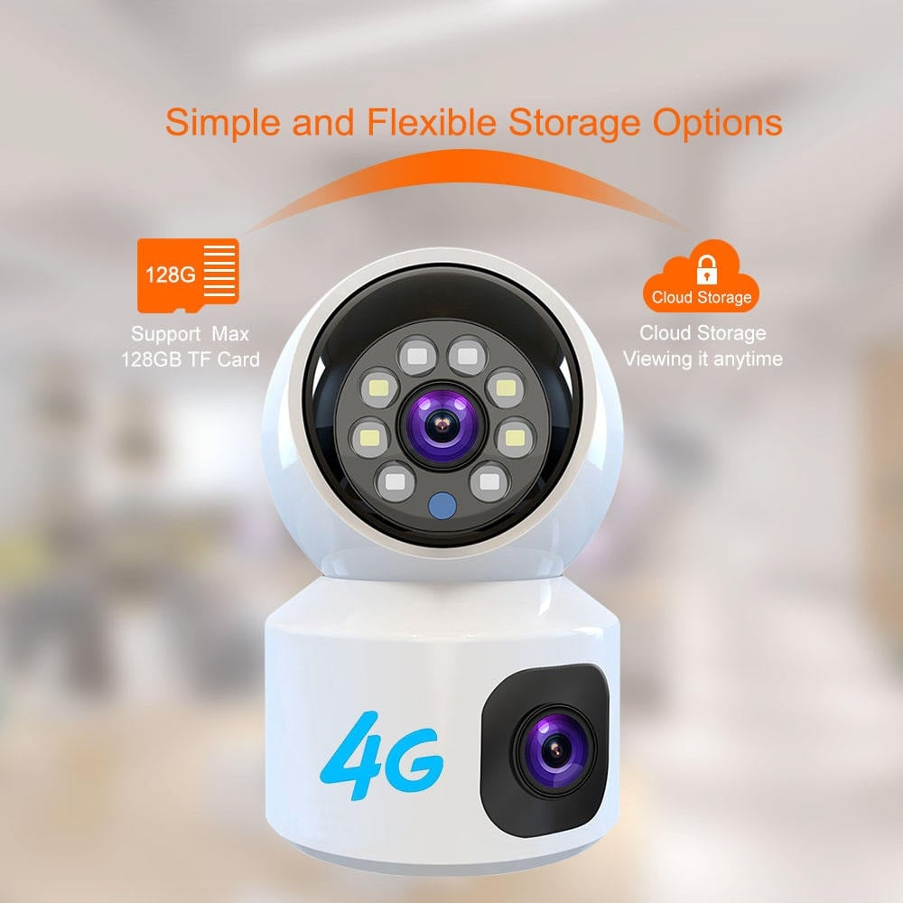 Picture of 360° 2MP  X 2MP 4G, V380 PTZ Dual Lens Smart Wifi IP Camera